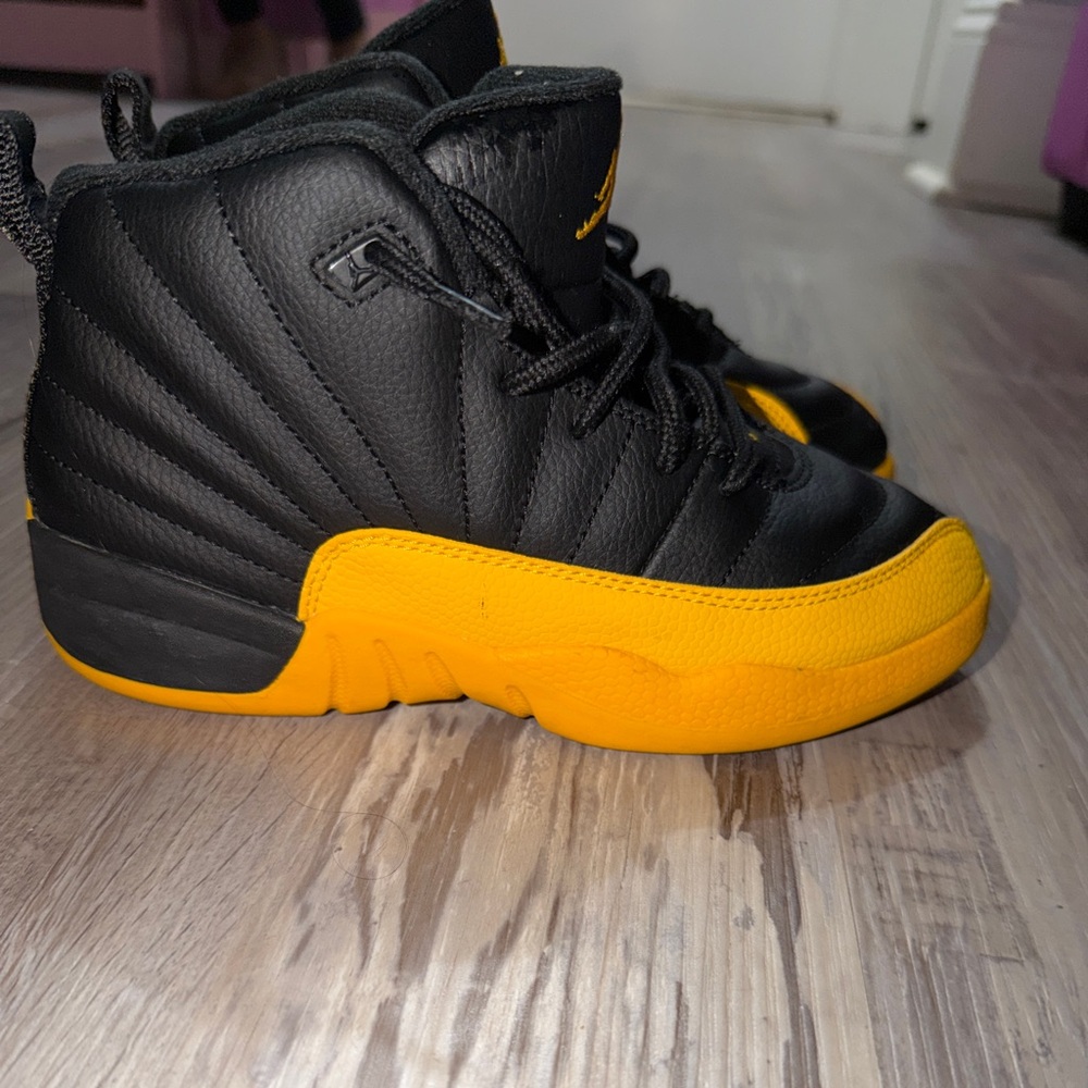 Jordan Kids' Black and Yellow 12’s